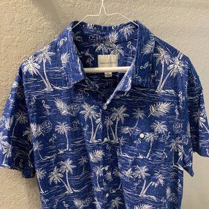Men's American Eagle Short Sleeve Button Down - Size Large